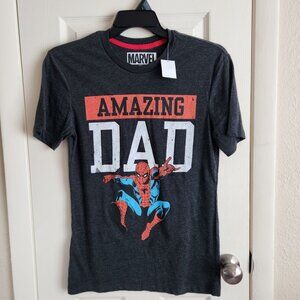 Men's Marvel Father's Day Spider-Man Amazing Dad T-Shirt Graphic Tee Size S NWT